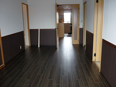 ウッドタイル施工 完成